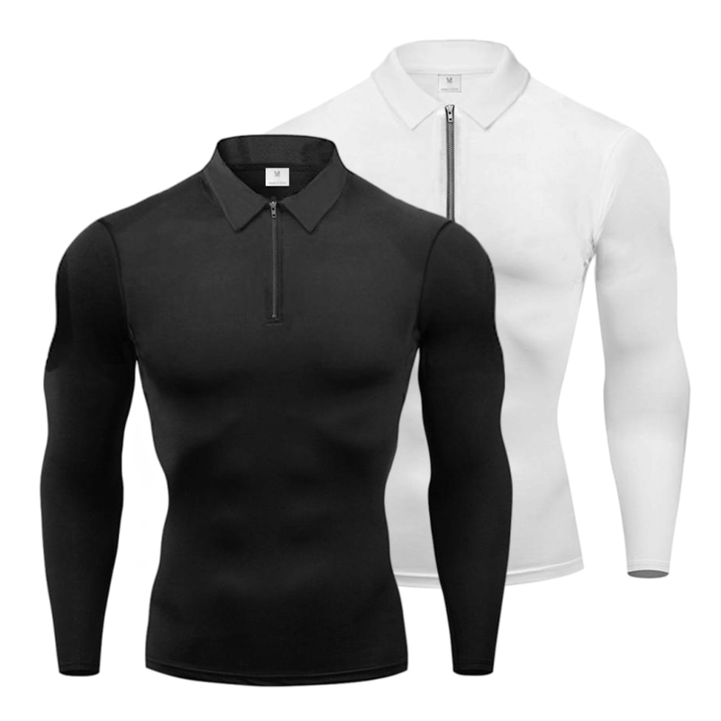 T Shirt Tight Fit - Autumn Men's Training Exercise Polo Shirts