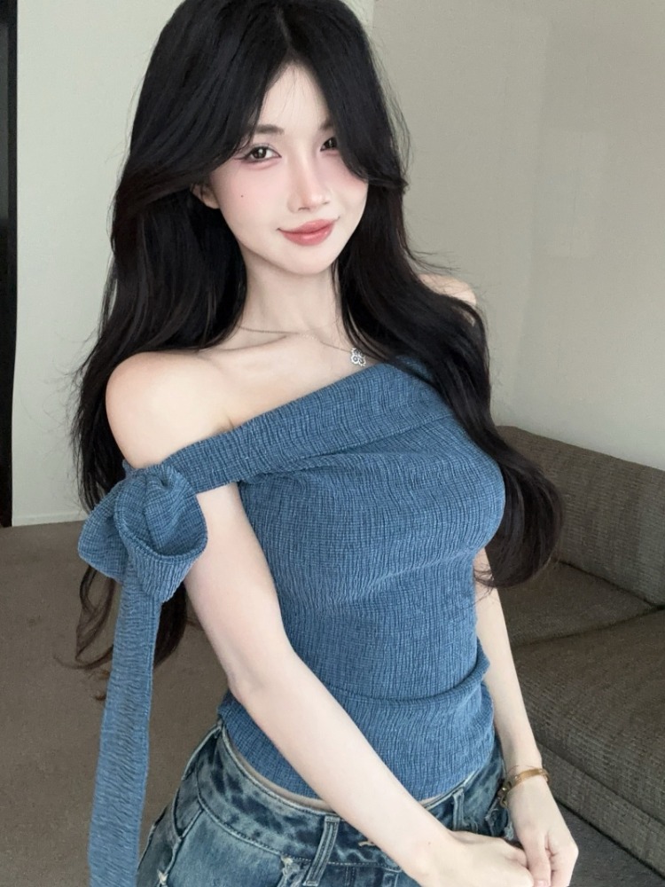 Spicy Girl One-Shoulder Tie Wa - T Shirt Tight Fit review and price