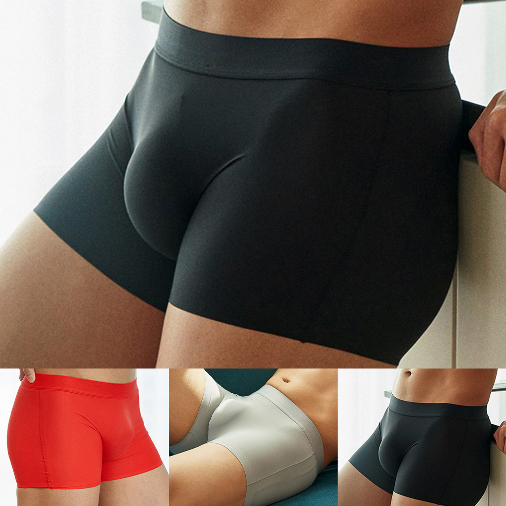 Men Seamless Trunks Ice Silk U - Pouch Boxer Pouch review and price