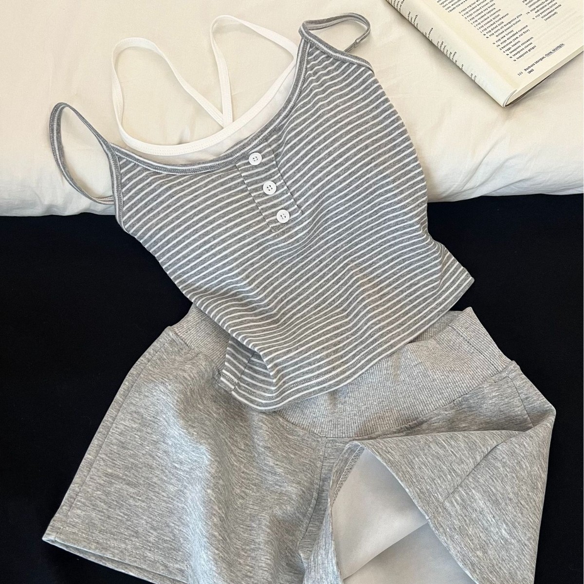Lazy Simple Striped Padded Cam - Suspender Tank Top review and price