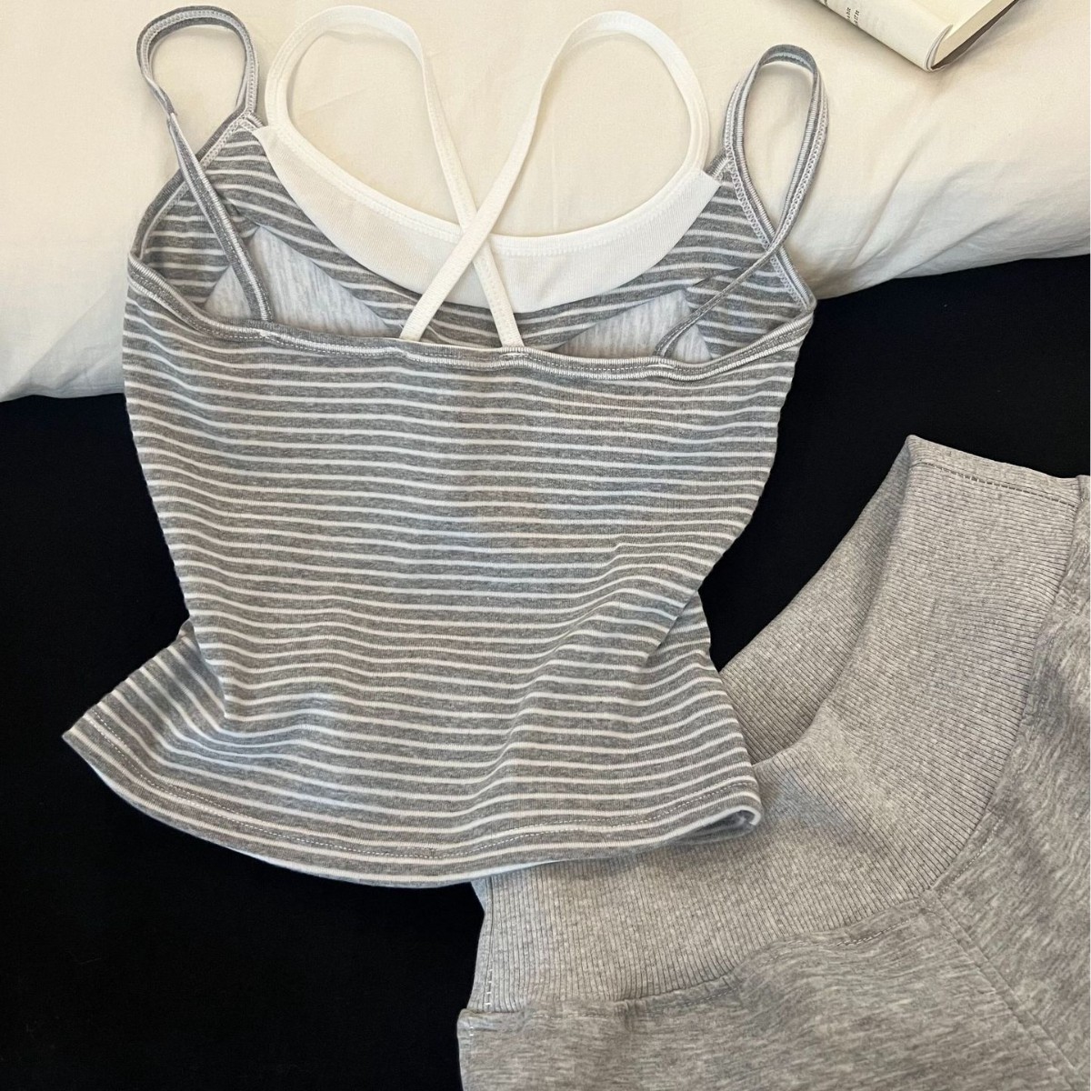 Lazy Simple Striped Padded Cam - Suspender Tank Top review and price